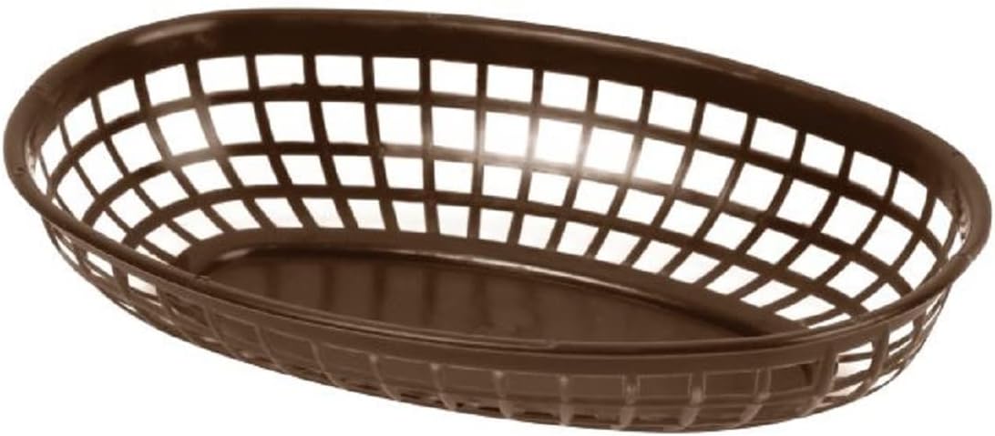 Fast Food Basket Plastic Set of 12- Fry Fast Food Reusable Foodservice Restaurant Diner Tray Plates Restaurant Deli Serving Chicken Burgers Sandwiches & Fries