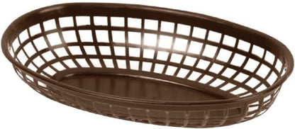 Fast Food Basket Plastic Set of 12- Fry Fast Food Reusable Foodservice Restaurant Diner Tray Plates Restaurant Deli Serving Chicken Burgers Sandwiches & Fries