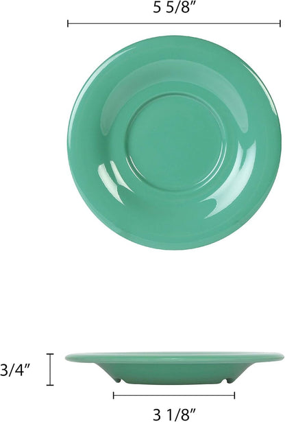5-1/2” Saucer Melamine Set of 12 for Bouillon Cup/Mug Cup - Dishwasher Safe Break-Resistant Appetizer Dessert Plates Coffee Cup Saucers Drinkware Home Cafe Restaurants