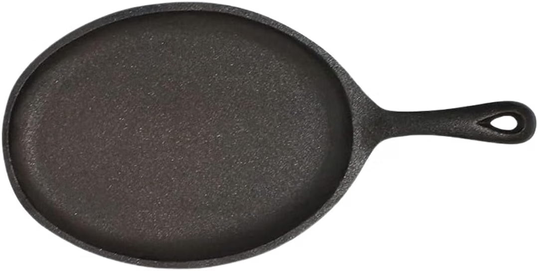 7" x 9-1/4" x 1-1/2" Cast Iron Skillet with Handle - Stackable Grill Skillet Sizzle Platter Fajita Pan Perfect for Meats Steak Fish Vegetables Home Kitchen Restaurant