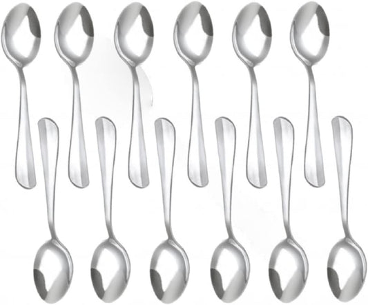 Set of 12 Stainless Steel - Steel Flatware Silverware Cutlery Kitchen Tableware for Home Restaurant for Stirring Coffee Dessert Cake Ice Cream Cappuccino