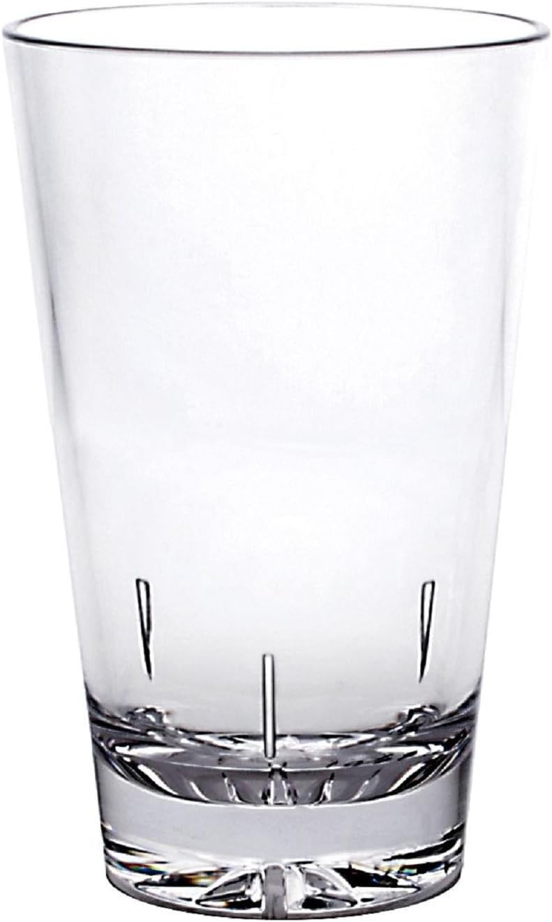 Mixing Glass Polycarbonate with Starburst Heavy Base Clear Color Comes in each- Beverage Plastic Drinking Glass Shatterproof Drinking Cup Reusable Drinking Tumbler Plastic