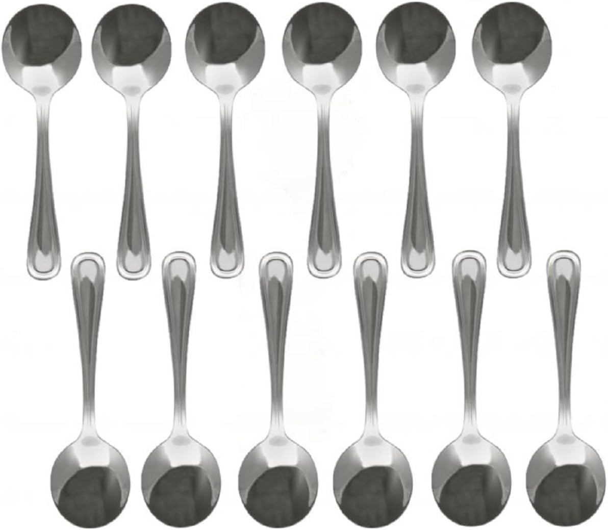 True Silverware Atlantic Set of 12- Stainless Steel Flatware Silverware Cutlery Kitche ...