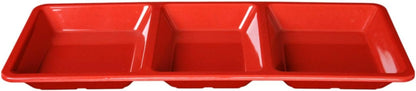 28 oz Rectangular 3-Section Tray Passion Melamine - Dishwasher Safe Serving Bowl Dipping Sauce Dishes Sauce Bowls for Dips Chips Veggies Fruits Home Restaurants