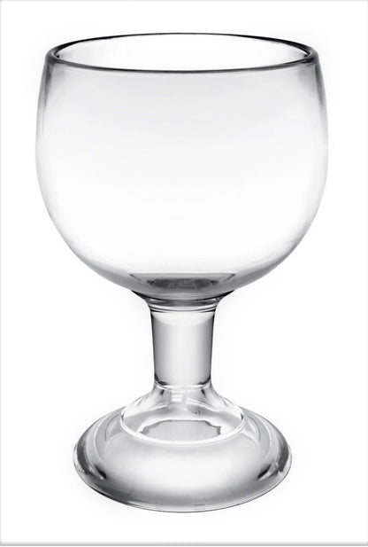 24 oz Schooner Polycarbonate with Heavy Base Clear Color Comes in Each- Liquor Plastic Stemware Large Shrimp Cocktail Glasses Goblet Large Stemmed Glass for Coronaritas Margaritas