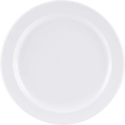Round Plate Melamine Set of 12- Reusable Plates Kitchen Plates Dinnerware Serving Platter Dishes Dishwasher Safe Break-Resistant for Home Kitchen