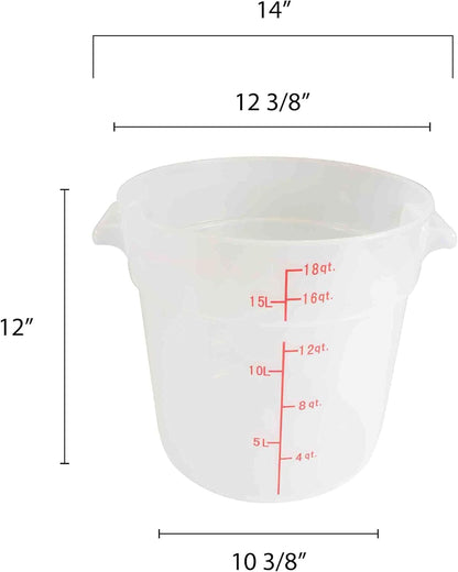 Round Food Storage Container Translucent Polypropylene- Commercial Food Storage Containers Meal Prep Containers Reusable Food Containers for Pantry Kitchen Storage Organization
