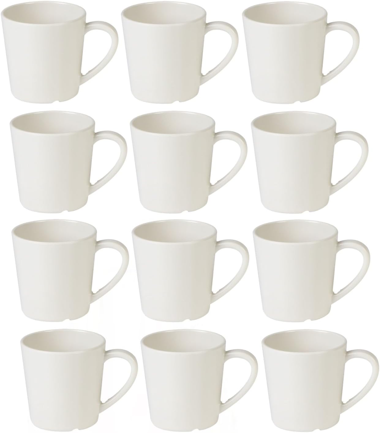 7 oz Mug/Cup Melamine Set of 12- Dishwasher Safe Break-Resistant Coffee Cup Set Reusable Plastic Cup for Latte Cappuccino Cocoa Hot Tea Mocha Home Cafe Restaurants