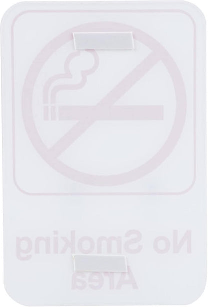 6" x 9" No Smoking Area Sign with Easy Peel Self-Adhesive Red on White Color Set of 2- Waterproof Self Adhesive Store Signs Indoor/Outdoor Warning Marker Home Business Use