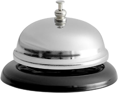 3-3/8" x 2-1/4" Call Bell One Touch Button Chrome Plated- Ringing Call Bell Service Bell for Kitchen Restaurant Bar Classic Concierge Hotel Reception Areas Warehouses