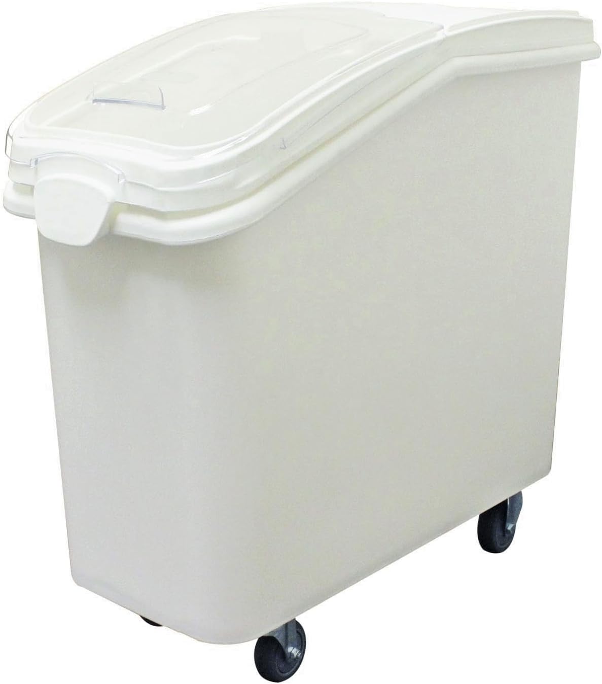 (40 Cups) Shelf Ingredient Bin White with Clear Flip Top Lid & Measuring Scoop- Stackable Plastic Kitchen Pantry Storage Bin for Dry Food Flour Sugar Kitchen Restaurant