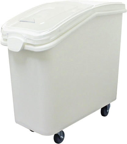 (40 Cups) Shelf Ingredient Bin White with Clear Flip Top Lid & Measuring Scoop- Stackable Plastic Kitchen Pantry Storage Bin for Dry Food Flour Sugar Kitchen Restaurant