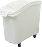 (40 Cups) Shelf Ingredient Bin White with Clear Flip Top Lid & Measuring Scoop- Stackable Plastic Kitchen Pantry Storage Bin for Dry Food Flour Sugar Kitchen Restaurant