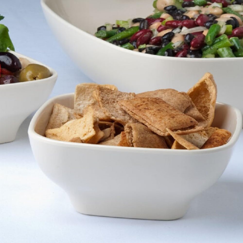 Round Square Bowl Passion Melamine - Dishwasher Safe Break-Resistant Serving Bowl Soup Bowl for Salads Rice Pasta Dessert Side Dishes Home Restaurants