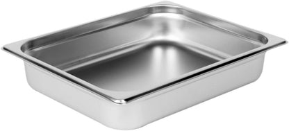 Deep Stainless Steel Anti-Jamming Steam Pan 22 Gauge- Chafing Steam Table Pans Catering Food Storage Metal Pan Hotel Pan for Restaurant Events Catering Use