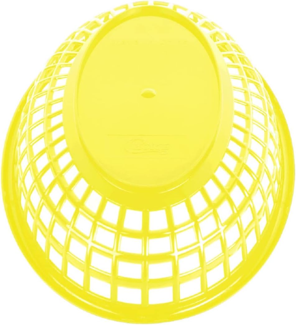 Fast Food Basket Plastic Set of 12- Fry Fast Food Reusable Foodservice Restaurant Diner Tray Plates Restaurant Deli Serving Chicken Burgers Sandwiches & Fries