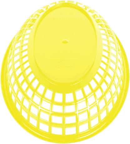 Fast Food Basket Plastic Set of 12- Fry Fast Food Reusable Foodservice Restaurant Diner Tray Plates Restaurant Deli Serving Chicken Burgers Sandwiches & Fries