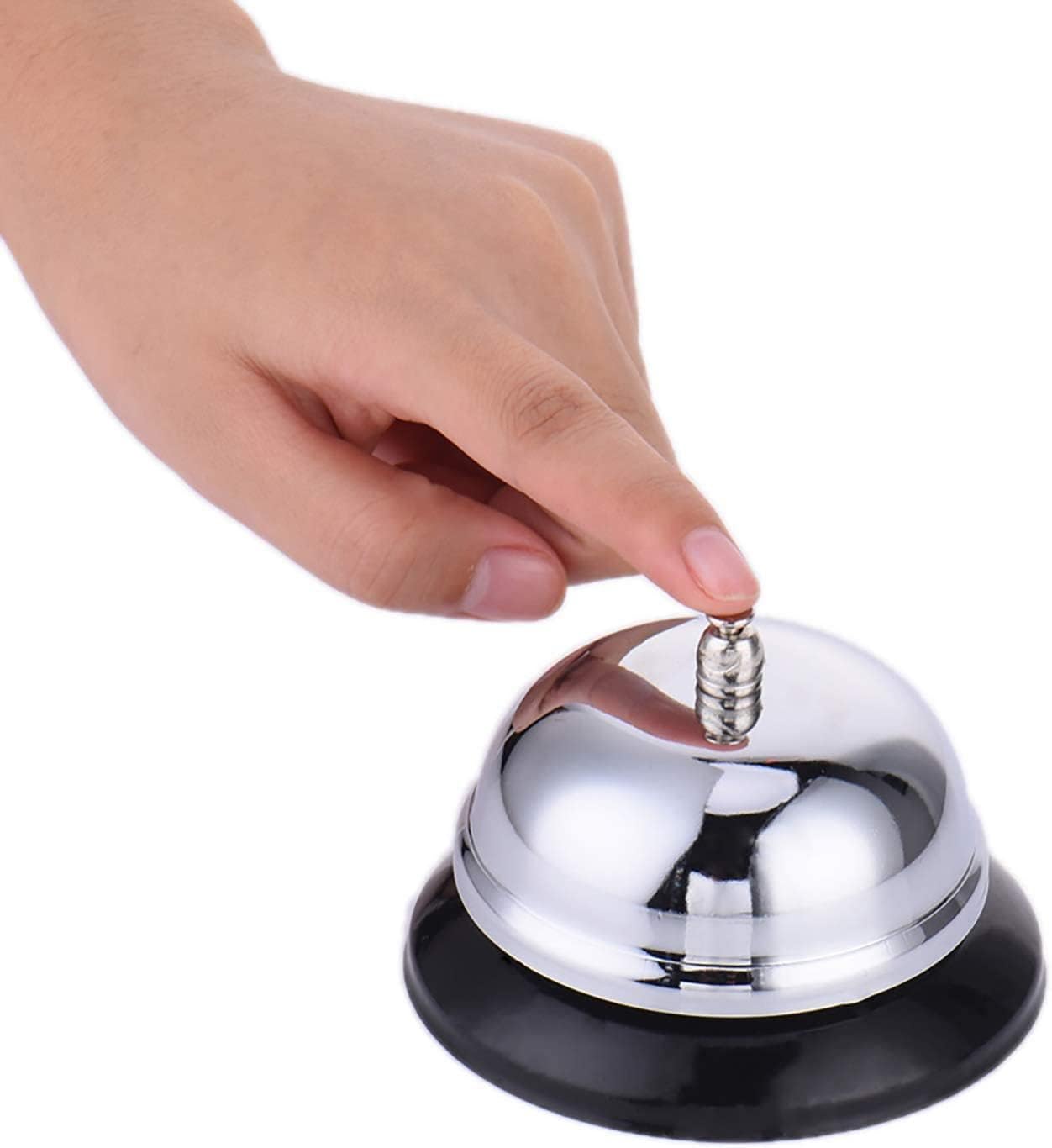 3-3/8" x 2-1/4" Call Bell One Touch Button Chrome Plated- Ringing Call Bell Service Bell for Kitchen Restaurant Bar Classic Concierge Hotel Reception Areas Warehouses