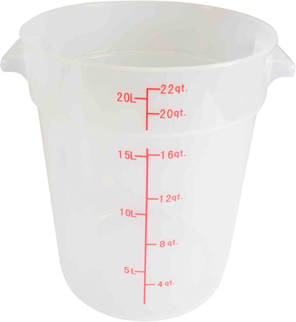 Round Food Storage Container Translucent Polypropylene- Commercial Food Storage Containers Meal Prep Containers Reusable Food Containers for Pantry Kitchen Storage Organization