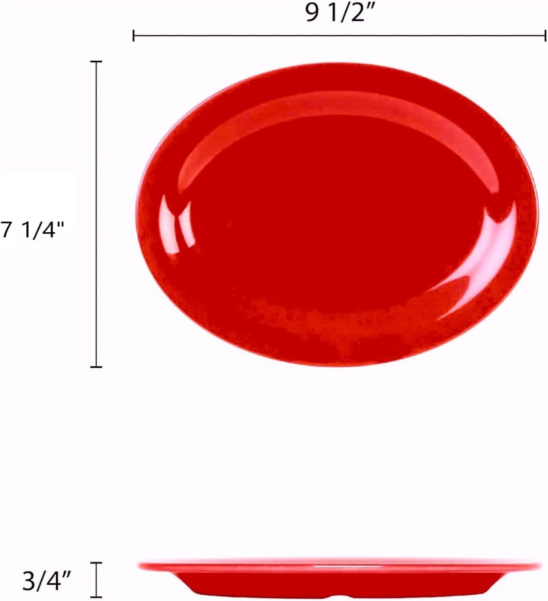 Oval Platter Pure Melamine Set of 12- Dishwasher Safe Break-Resistant Reusable Plates Kitchen Plates Dinnerware Serving Platter Dishes for Home Kitchen