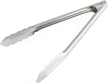 Stainless Steel Coiled Spring Utility Tong Extra Heavy Duty Set of 3- Kitchen Tongs Metal Food Tongs Premium Stainless Steel Tongs for Cooking Food Salad Grilling Barbecue BBQ Buffet