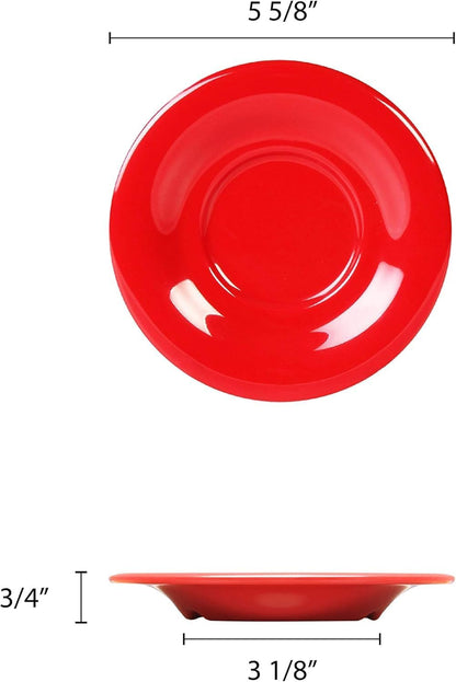 5-1/2” Saucer Melamine Set of 12 for Bouillon Cup/Mug Cup - Dishwasher Safe Break-Resistant Appetizer Dessert Plates Coffee Cup Saucers Drinkware Home Cafe Restaurants