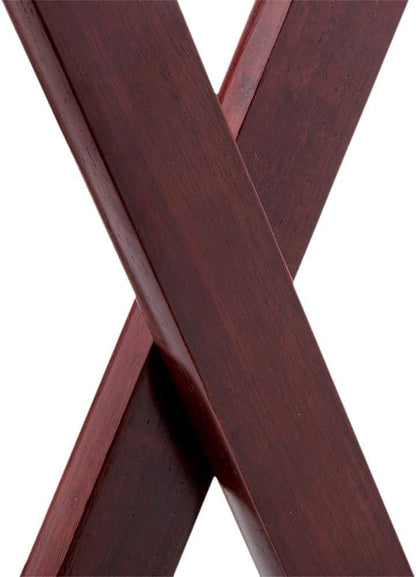 17-5/9" x 17" x 33-1/2" Double Bar Wooden Tray Stand Mahogany Color Acacia Wood- Folding Serving Trays Stand for Serving Food Trays at Home Hotels and Restaurants