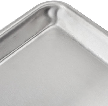 Half Size Stainless Steel Sheet Pan 20 Gauge- Bakeware Baking Pan Baking Sheet Baking Tray Cookie Sheet Cookie Tray Pans Perfect for Baking Roasting Heavy Duty & Rust Free