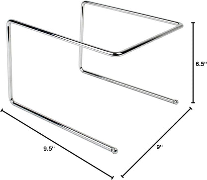 9-1/2" x 9" x 6-1/2" Wire Pizza Tray Stand Chrome Plated Set of 2- Metal Pizza Stand Tray Tabletop Pizza Pan Riser Food Platter Tray and Display Rack Metal Pizza Table Stand