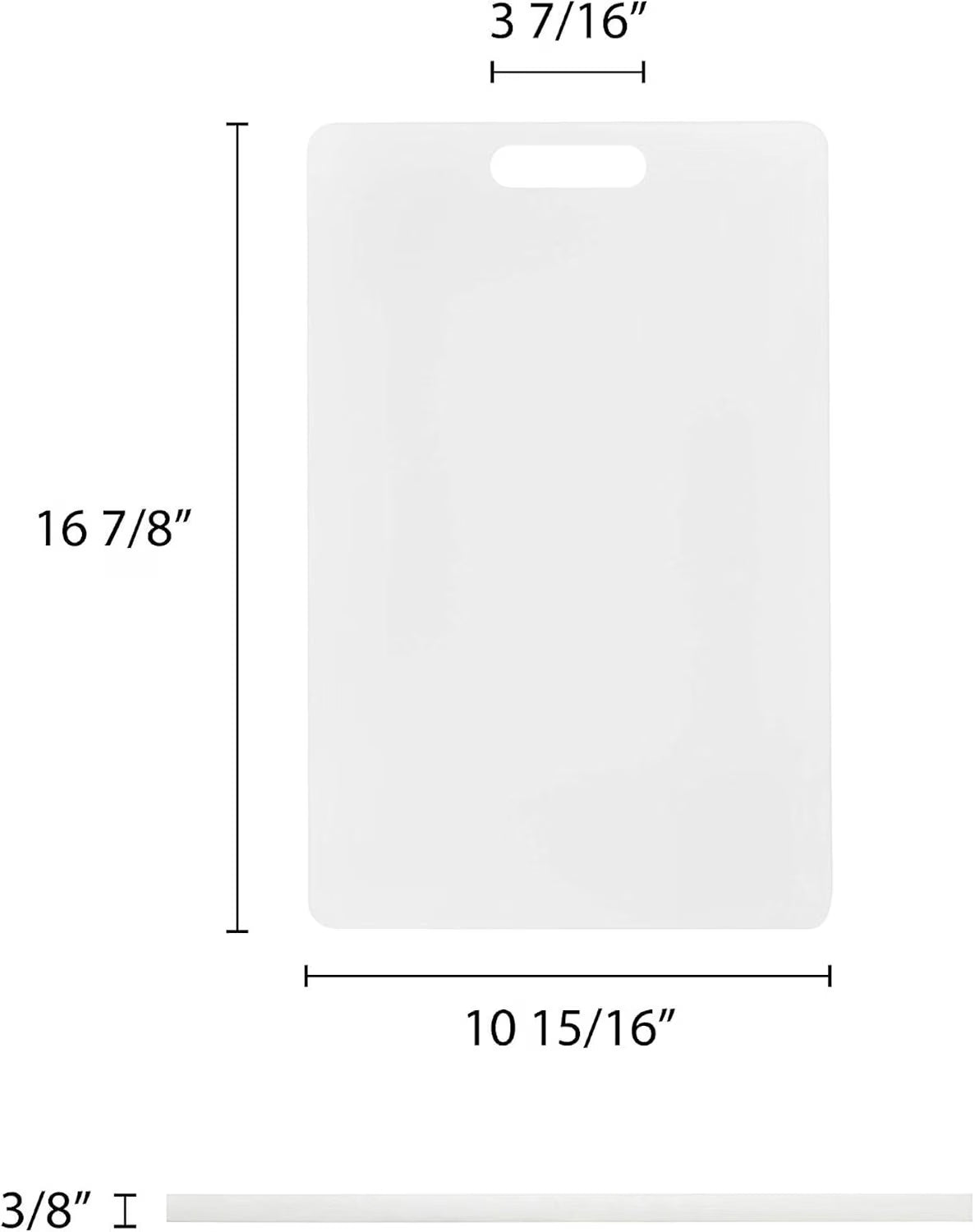 Utility Cutting Board White Plastic with Handle- Non-Skid Plastic Chopping Board Cutting Board for Kitchen Meat Vegetables Fruits Home Restaurants Dishwasher Safe