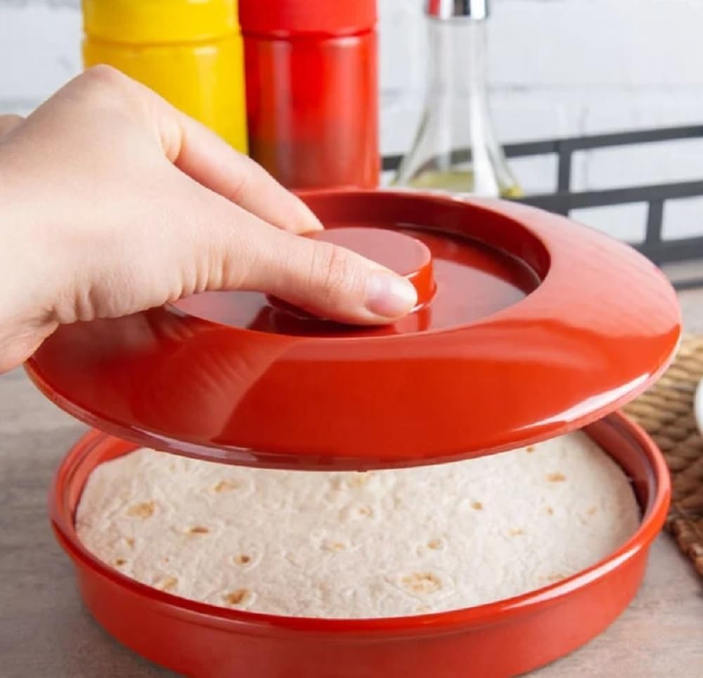 8-1/4” Tortilla Server with Lid Melamine Set of 12 - Tortilla/Pancake Keeper Food Container Perfect for Keeping Tortillas Pancakes and Waffles Warm Dishwasher Safe