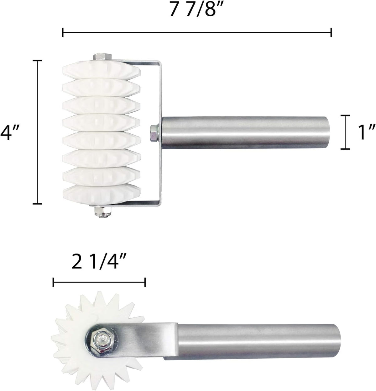 Pizza Dough Roller Docker 8 Wheels Stainless Steel Handle with Plastic barrel 8" x 4-7/8" - Pastry Dough Docker Pizza Dough Docker for Crackers Homemade Bread Pie Cake Pizza Dough Roller