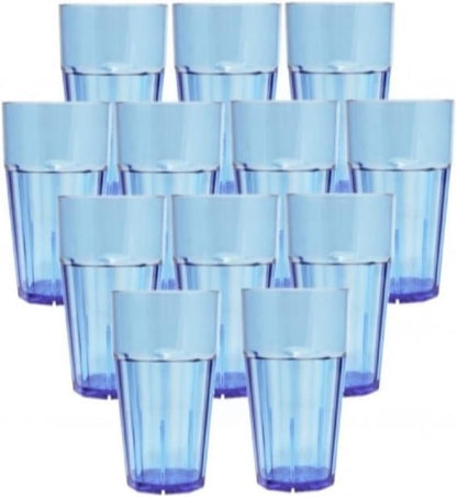 Diamond Tumbler/Drinking Cups Polycarbonate Set of 12-Premium Iced Tea Glasses Stackable Reusable Drinking Glasses Dishwasher Safe Break-Resistant for Home Restaurants