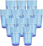 Diamond Tumbler/Drinking Cups Polycarbonate Set of 12-Premium Iced Tea Glasses Stackable Reusable Drinking Glasses Dishwasher Safe Break-Resistant for Home Restaurants