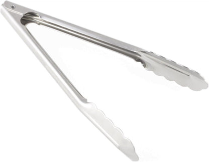 Stainless Steel Coiled Spring Utility Tong Extra Heavy Duty Set of 3- Kitchen Tongs Metal Food Tongs Premium Stainless Steel Tongs for Cooking Food Salad Grilling Barbecue BBQ Buffet