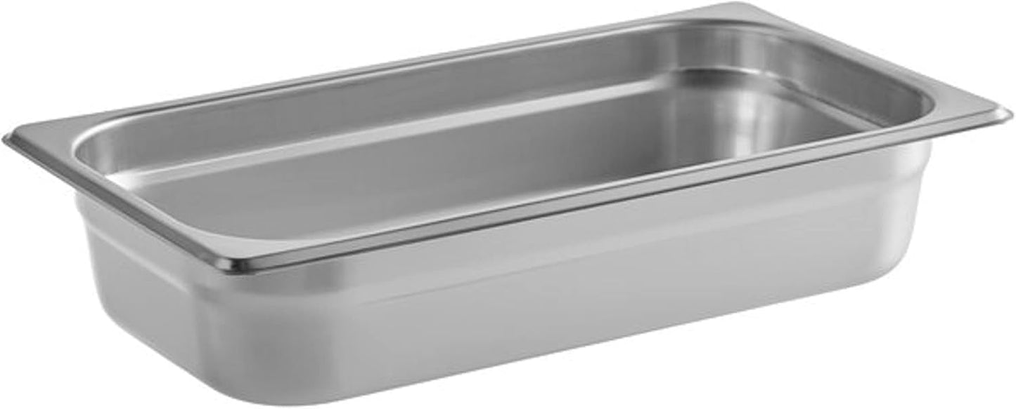 Deep Stainless Steel Anti-Jamming Steam Pan 22 Gauge- Chafing Steam Table Pans Catering Food Storage Metal Pan Hotel Pan for Restaurant Events Catering Use