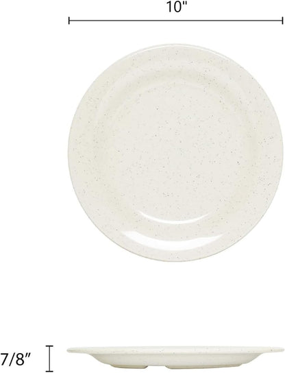 San Marino Round Plates Melamine Set of 12- Dishwasher Safe Break-Resistant Reusable Plates Kitchen Plates Dinnerware Appetizer Plates Serving Plate