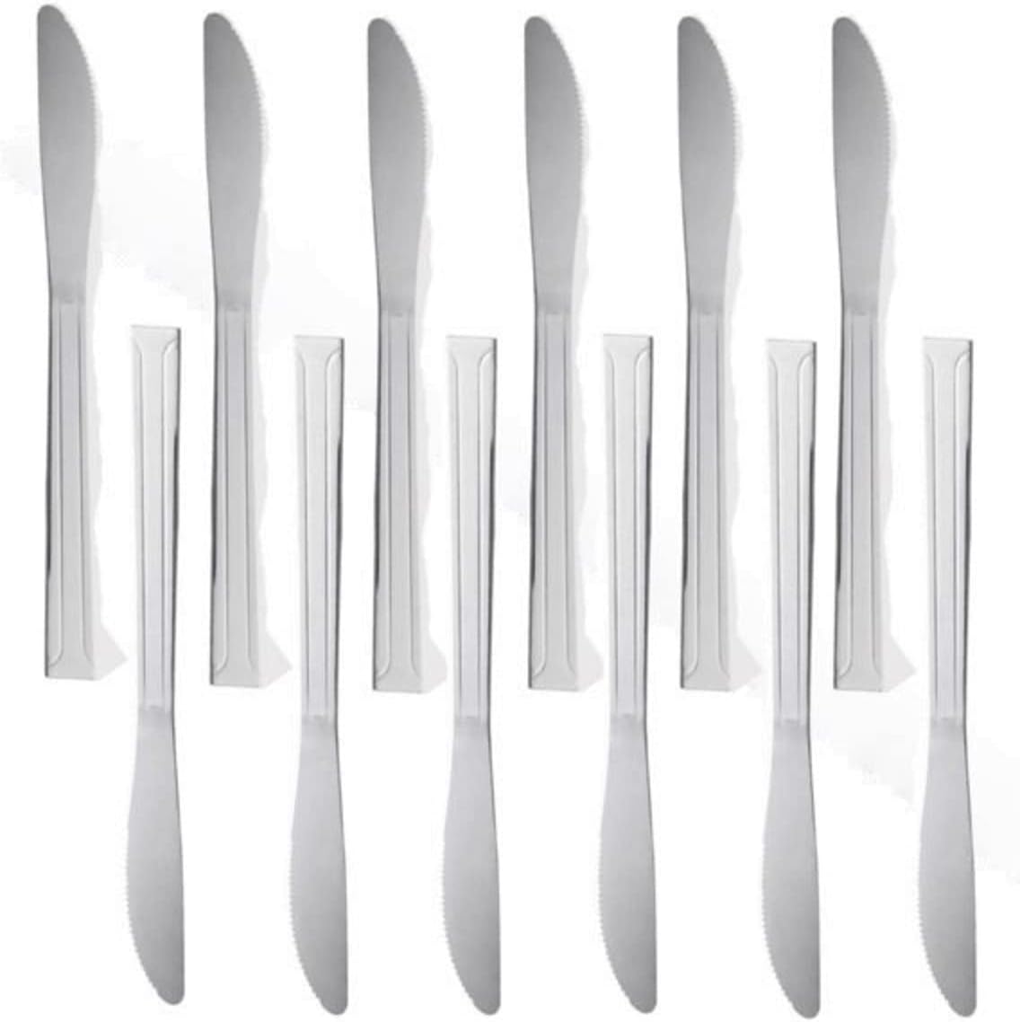 Domilion Stainless Steel Set of 12- Stainless Steel Flatware Silverware Cutlery Kitchen Tableware Set for Home Restaurant for Stirring Coffee Dessert Ice Cream Cappuccino