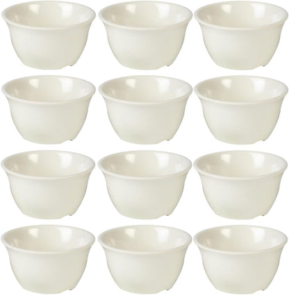 Bouillon Cup Color Melamine Set of 12- Dishwasher Safe Break-Resistant Reusable Bowls Serving Soup Bowl Broth Cups Soup Bowls Ice Cream Dipping Sauce
