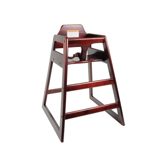 Wood Children High Chair with Safety Belt Wood Finished- Knock-Down Package Commercial Grade Children High Stool Dining Chair for Restaurant & Home Use
