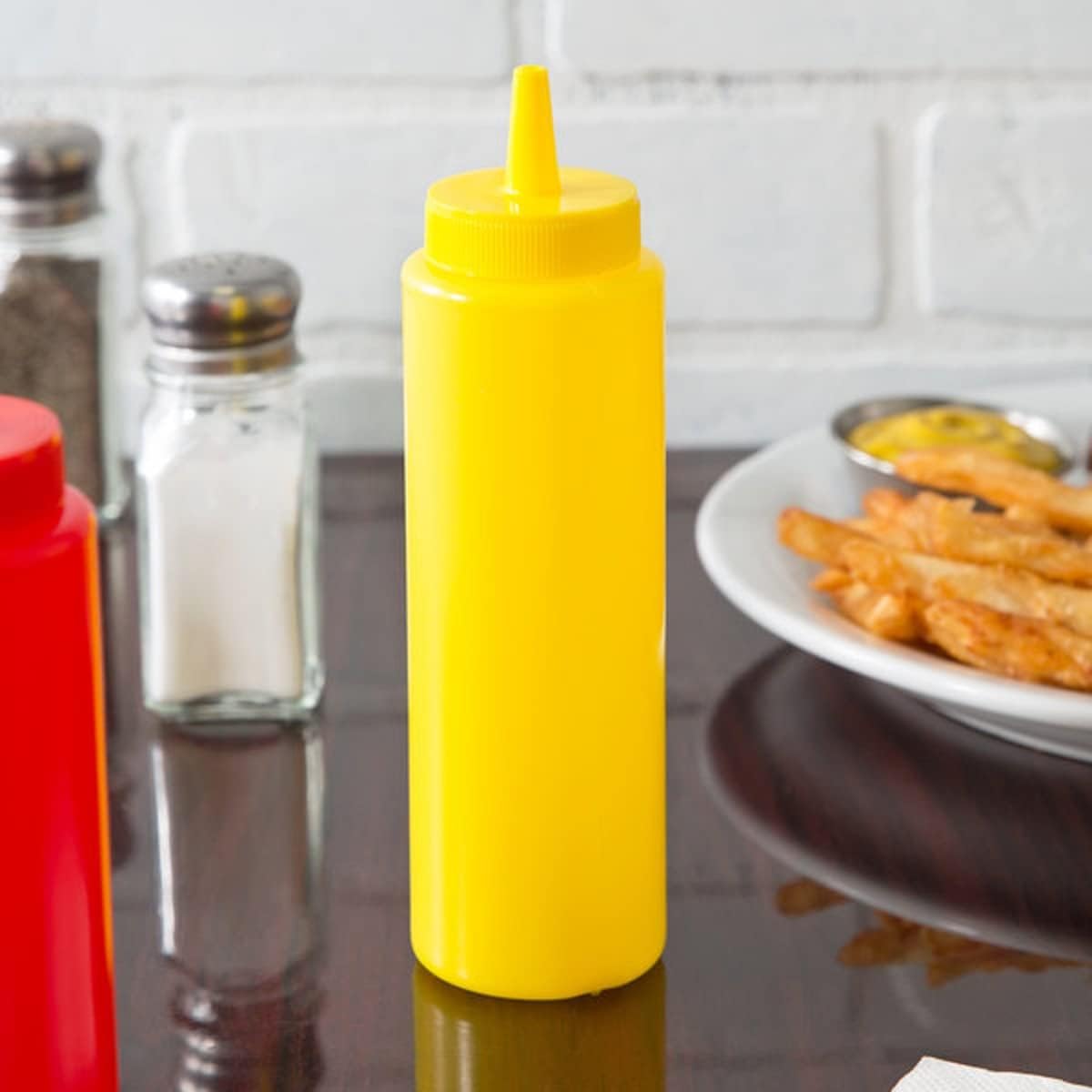 Set of 12 Squeeze Condiment Dispensing Bottles 8 oz - Plastic Squeeze Bottle For Sauces Spreads Ketchup Mustard Mayo Hot sauces and Olive oil