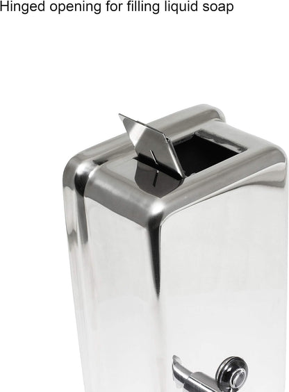 40 oz. Stainless Steel Vertical Soap Dispenser Surface Mounted - Commercial Soap Dispenser Stainless Steel Pump Refillable Liquid Hand Soap Dispenser for Bathroom