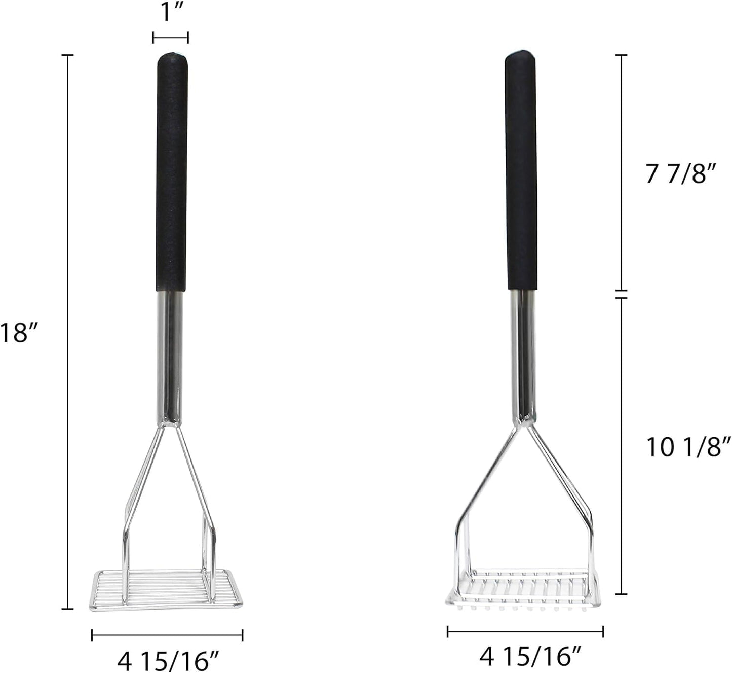 Square Shape Potato Masher with Handle-Masher Kitchen Tool Potato Smasher Food Masher Utensil Hand Masher Perfect for Bean Vegetable Fruits Avocado Meat