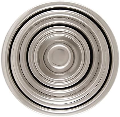 6 Piece Standard Stainless Steel Mixing Bowl Set - Mirror Finish Prep Bowls - 3/4 Qt, 1.5 Qt, 3 Qt, 4 Qt, 5 Qt and 8 Qt,