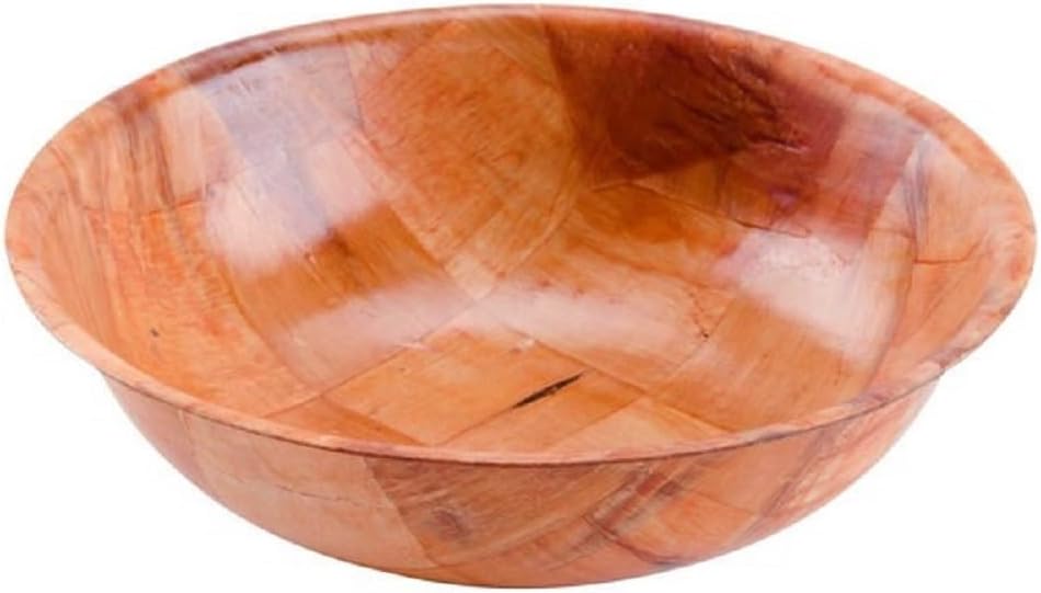 Round Keyaki Wood Woven Salad Bowl Set of 12- Salad Bowls Set Wood Serving Bowl Fruit Bowl Wooden Salad Bowl Serving Bowl Perfect for Salad Vegetables Fruit Salad
