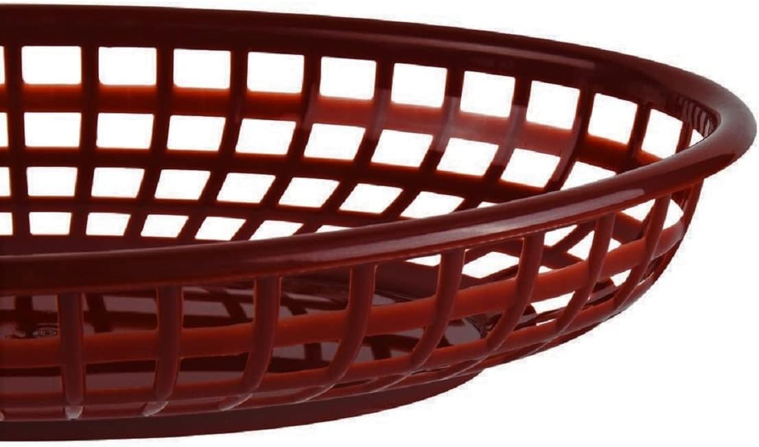 Fast Food Basket Plastic Set of 12- Fry Fast Food Reusable Foodservice Restaurant Diner Tray Plates Restaurant Deli Serving Chicken Burgers Sandwiches & Fries