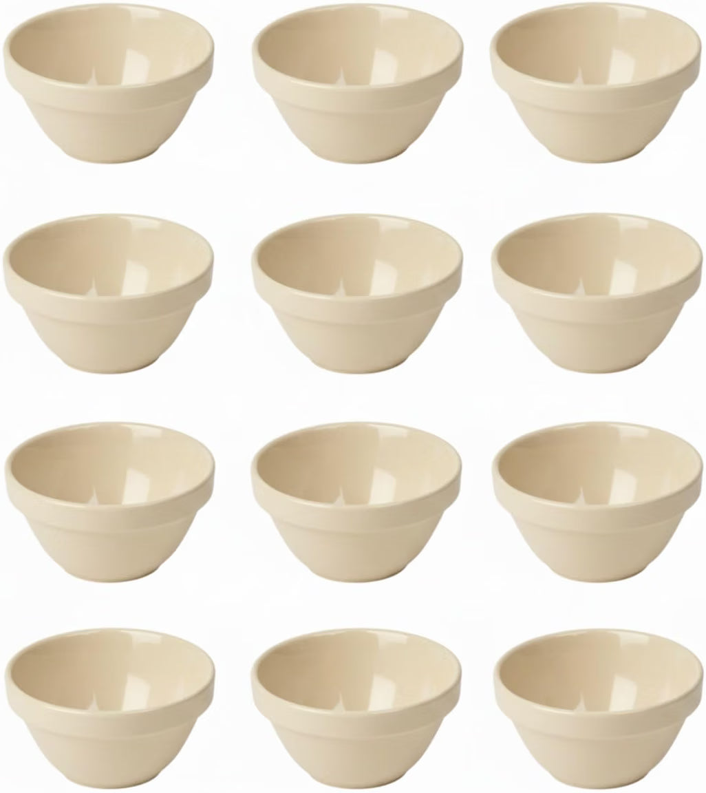 Bouillon Cup Color Melamine Set of 12- Dishwasher Safe Break-Resistant Reusable Bowls Serving Soup Bowl Broth Cups Soup Bowls Ice Cream Dipping Sauce