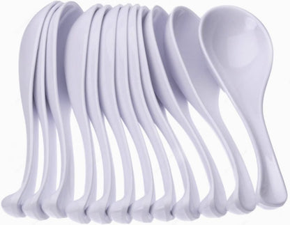 1 oz Asian Soup Spoon Melamine Set of 12 - Break-Resistant Soup Spoons, Table Spoons, Ramen Spoons, Japanese Soup Spoons for Dumpling, Miso, Pho, Wonton, Noodles