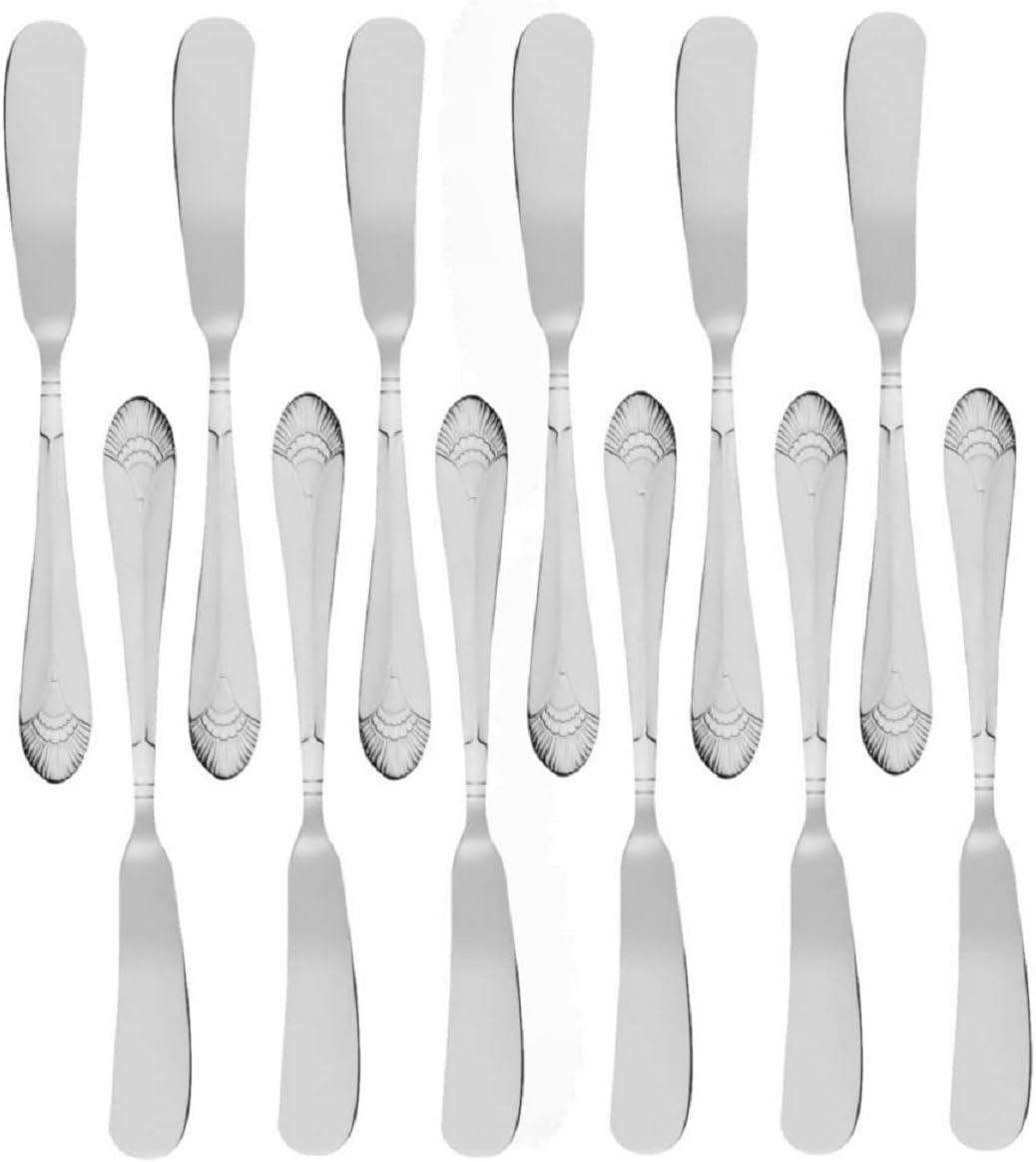 True Silverware Elizabeth Stainless Steel Set of 12- Stainless Steel Silverware Flatwa ...