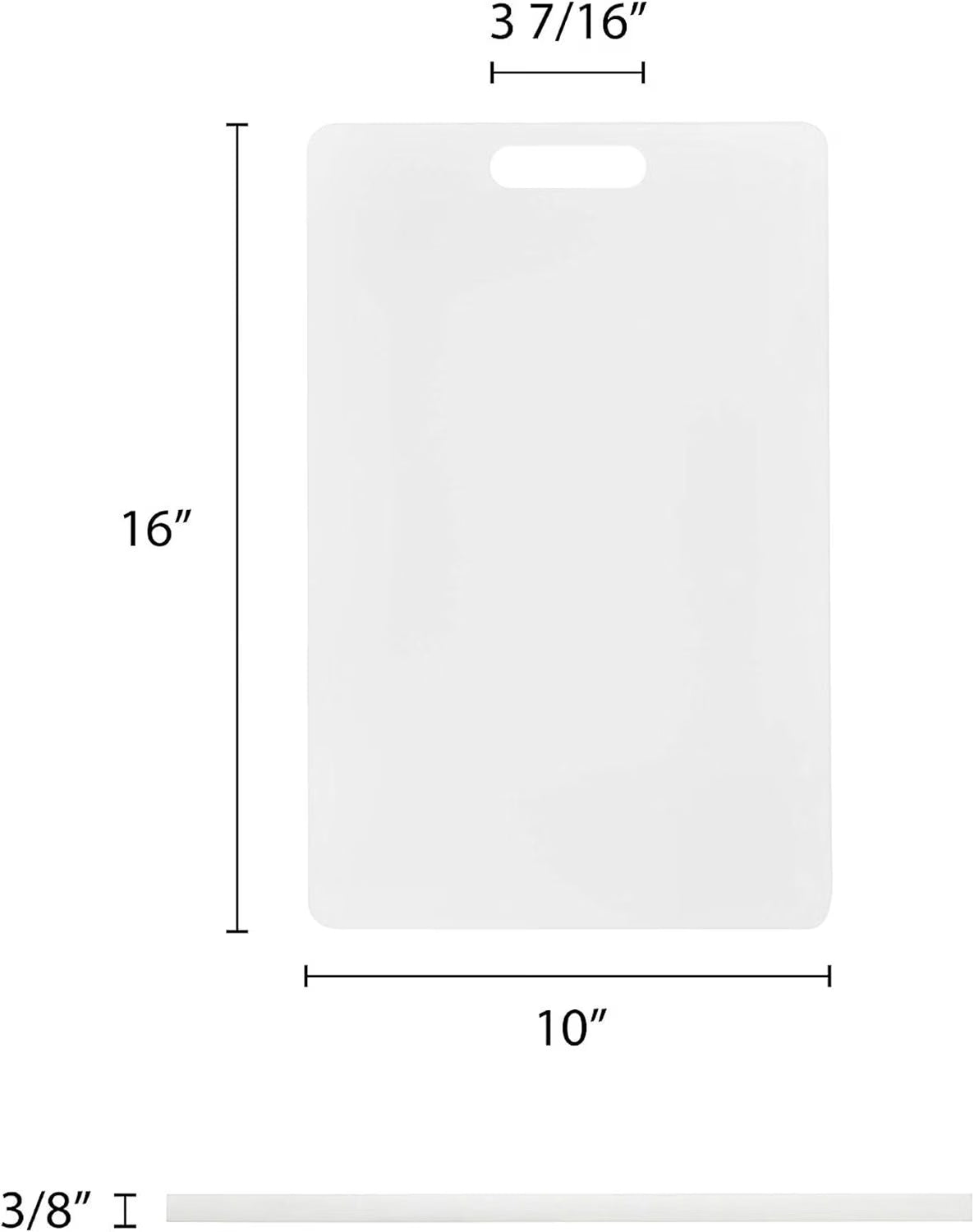 Utility Cutting Board White Plastic with Handle- Non-Skid Plastic Chopping Board Cutting Board for Kitchen Meat Vegetables Fruits Home Restaurants Dishwasher Safe
